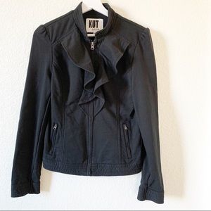 Kut from the Kloth Ruffle Front Knit Jacket